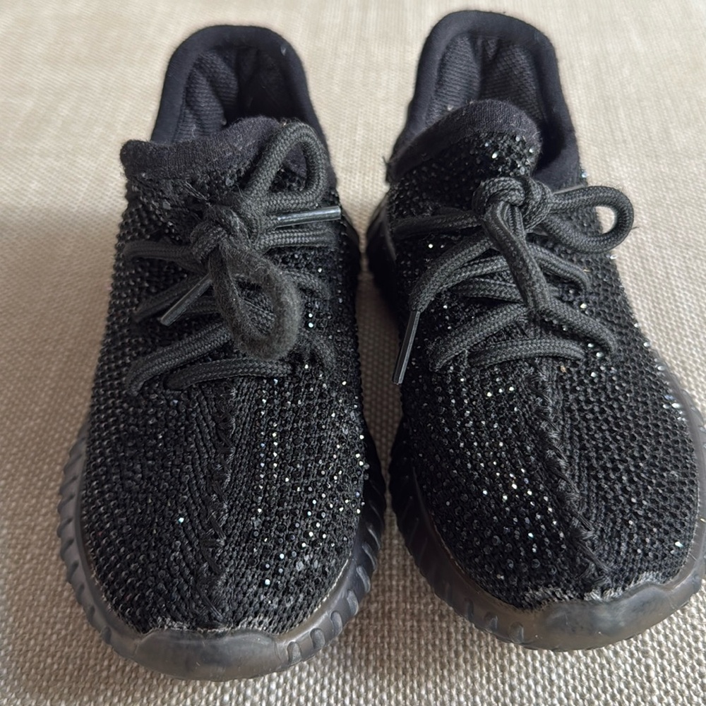 Black rhinestone sneakers